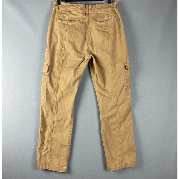 Madewell 90s Straight Cargo Pant Womens 29 Beige Garment Dyed High Waist FLAW - Picture 11 of 16